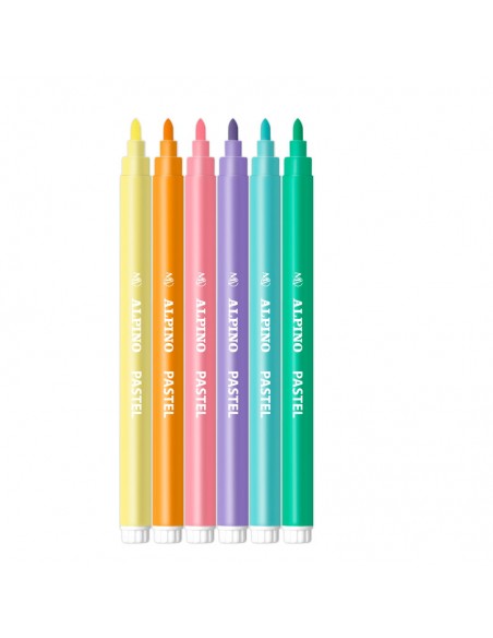 Estuche de 6 rotuladores pastel Standard Alpino