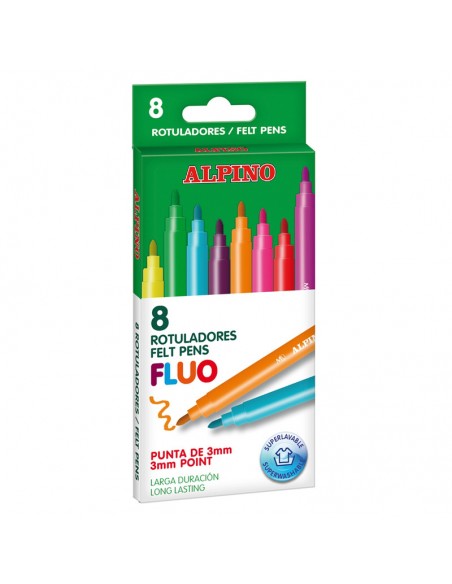 Estuche de 8 rotuladores fluo  Alpino