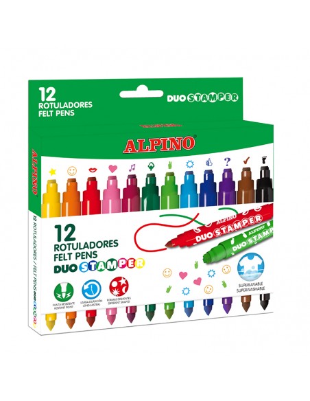 Estuche de 12 rotuladores Duo Stamper