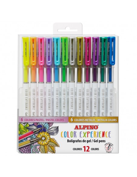 Estuche de 12 Glitter Gel Pens metallix + pastel