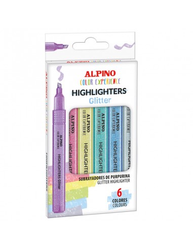Estuche 6 Subrayadores Glitter Color...