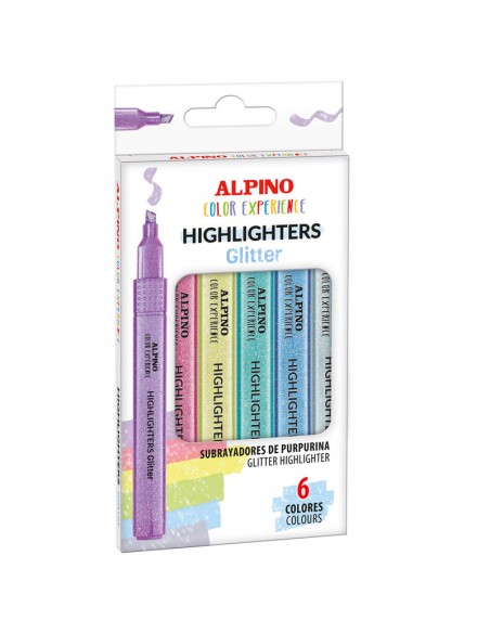 Estuche 6 Subrayadores Glitter Color Experience