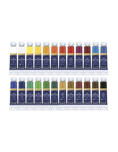 Estuche Pintura Acrilica 24 colores x 12ml Manley