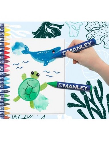 Estuche 24 ceras acuarelables Manley