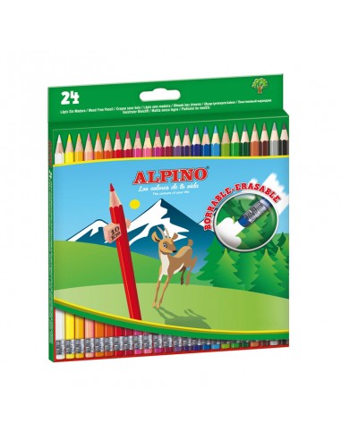 Estuche 24 lápices colores Alpino borrables AL013658