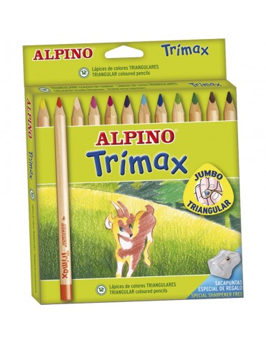 Estuche de 12 lápices Alpino Trimax colores surtidos AL000113
