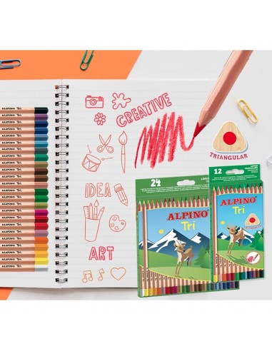 Estuche 24 lápices Alpino Tri