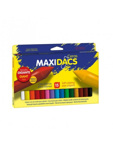 Estuche de 15 ceras MaxiDacs, colores surtidos DX050216