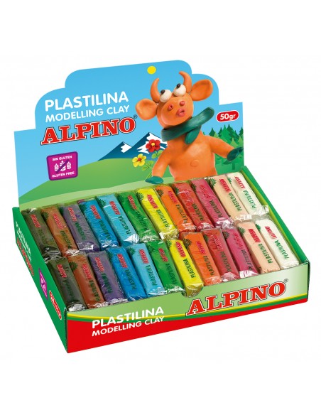 24 Plastilinas de 50gr, colores surtidos.